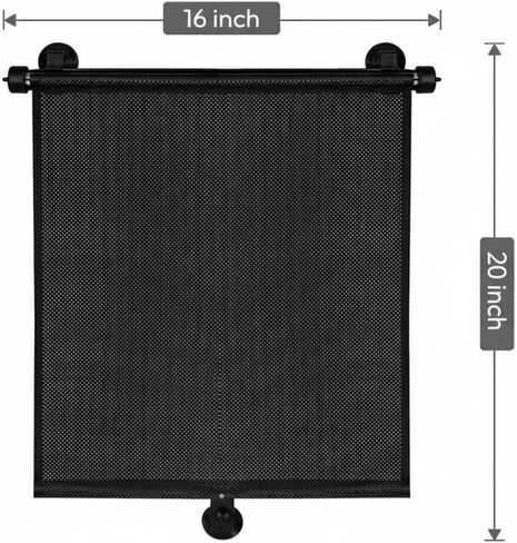 JoEzzy Retractable Car Window Sun Shades for Baby & Kids – 1 Pack Roller Car Shade for Side Windows – UV Protection Sunshade for Car Window – Universal 16"x20" – Ideal for Delivery Drivers & Rideshare in Saudi Arabia