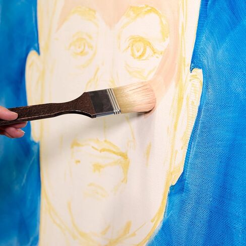 New York Central Gigante Natural Hog Bristle Large Scale Artist Paint Brush, 2" Anglular Mottler, Professional German Handmade Oil Painting Brush w/Long Handle for Oil, Acrylic & Acryla Gouache in Kuwait