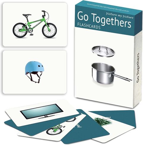 Picture My Picture Go Together Flash Cards | 40 Matching Language Development Educational Photo Cards | 5 Starter Learning Games | Speech Therapy Materials and ESL Materials in Saudi Arabia