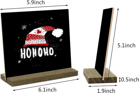 12 Pack Mini Tabletop Chalkboard Sign with Base Stand, 5 X 6 Inch Vintage Wooden, Ideal for Table Numbers, Food Signs, Message Boards, Party Decorations, Event Supplies in Kuwait