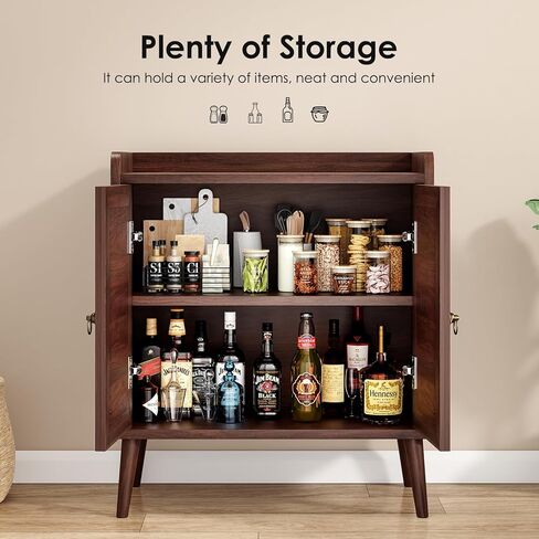 Sideboard Buffet Cabinet with Rattan Decorated Doors, Vintage Storage Cabinet for Dining Room, Living Room and Hallway, Wooden Side Cabinet with Spacious Drawers and Open Shelves in Kuwait