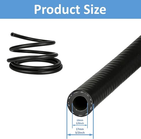 3/8 بوصة (10 مم) خرطوم خط الوقود ID 10FT NBR أنبوب قفل دفع مطاطي عالي الضغط 300PSI لمحركات أنظمة وقود السيارات وخط نقل الغاز in Kuwait