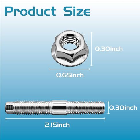 03133 مجموعة مسامير العادم - M10-1.5 x 62 مم، استبدال مباشر لمركبات مختارة، ترقية متينة مكونة من 6 قطع in Kuwait