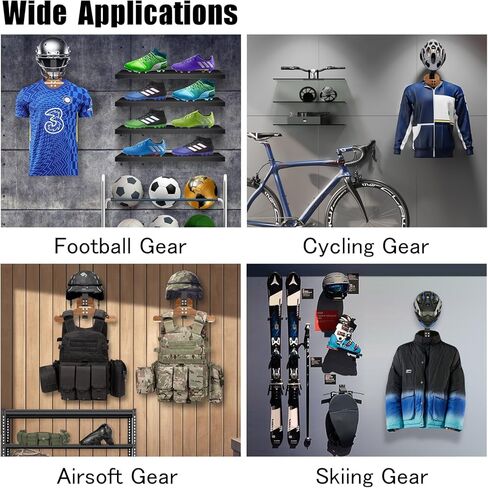 Motorcycle Helmet Holder - Wall Mount Rack, Solid Wood & Heavy Duty Steel, for Motorcycle/Football/Cycling/Skiing/Tactical Gear in Kuwait