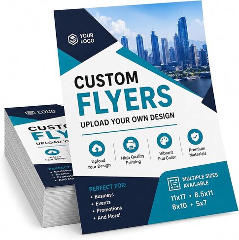 Custom Flyers – Upload Your Own Design – Personalized Marketing Flyers in Multiple Sizes (11x17, 8.5x11, 8.5x5.5, 8x10, 5x7) – Custom Business, Event & Promotional Printing in Kuwait