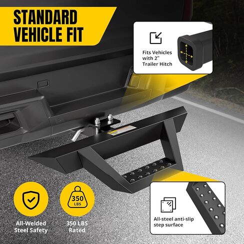MaxxHaul 50941 Universal Steel Trailer Tow Hitch Step Bar with Drop Step Pads for Pickup Truck 2" Receiver in Kuwait