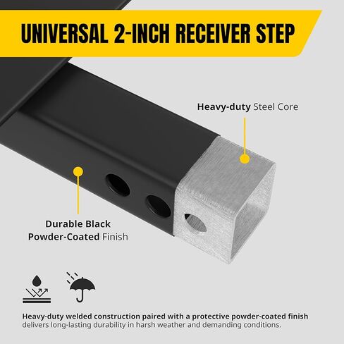 MaxxHaul 50941 Universal Steel Trailer Tow Hitch Step Bar with Drop Step Pads for Pickup Truck 2" Receiver in Kuwait