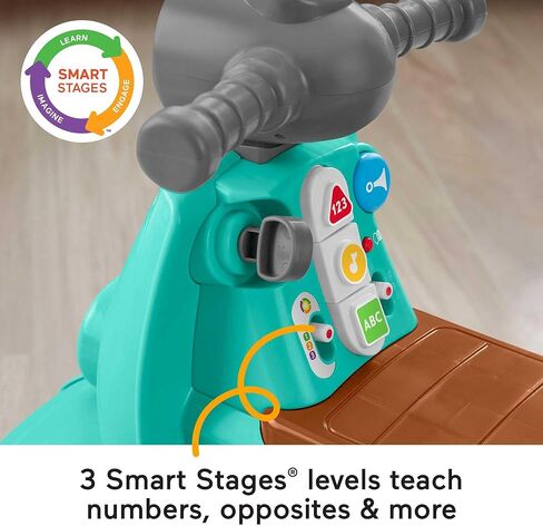 Fisher-Price Toddler Ride-On Toy Laugh & Learn Smart Stages Cruise Along Scooter with Lights Music & Learning for Infants Ages 1+ Years (Amazon Exclusive) in Saudi Arabia