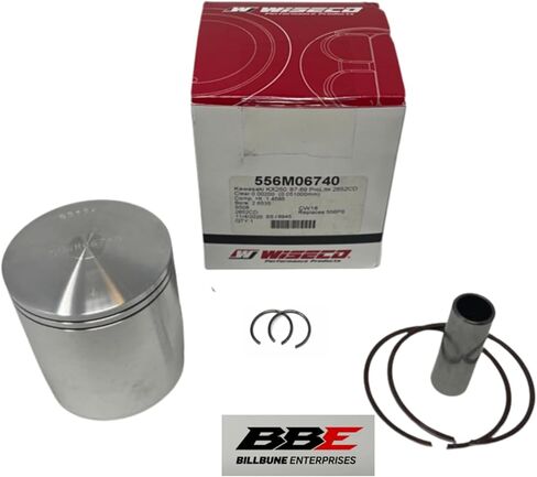 Wiseco 556M06740 Piston Kit 67.40mm Standard Bore for Kawasaki KXF250 Tecate 4 1987-1988 & KX250 1987-1989 - Forged Piston with Rings Pin Clips in Kuwait