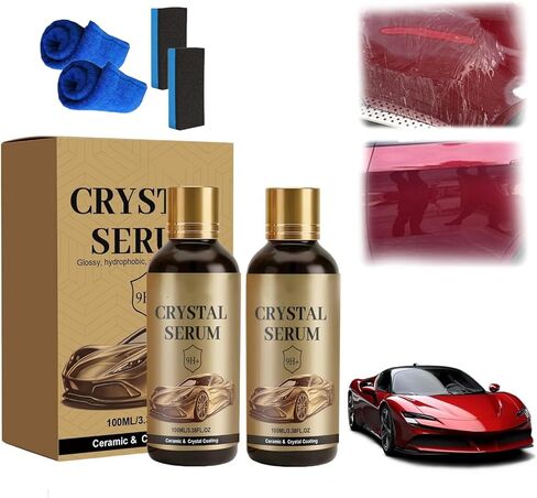 2 Pcs PTZ Crystal Serum – Advanced Graphene Ceramic Coating for Cars,9H Graphene Coating for Auto Car Detailing, Coat Restore for Paint, Glass & Wheel in Kuwait