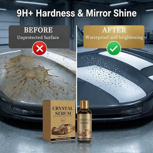 2 Pcs PTZ Crystal Serum – Advanced Graphene Ceramic Coating for Cars,9H Graphene Coating for Auto Car Detailing, Coat Restore for Paint, Glass & Wheel in Kuwait