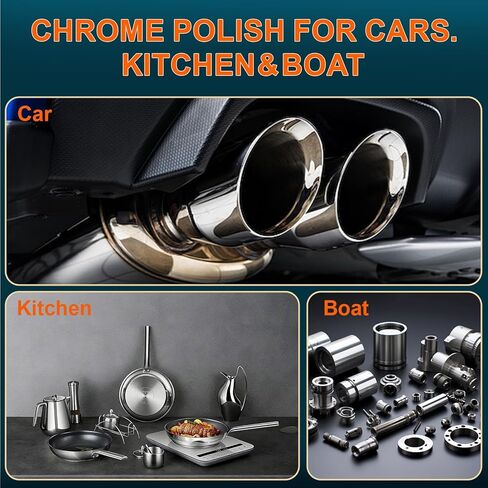 Chrome Cleaner & Scratch Remover Spray, Restores Car Wheels, Golf Clubs - Scratch Repair, Clean & Protect in One Step, All-in-One Clean, Shine & Protect, Easy and Quick Cleaning in Kuwait