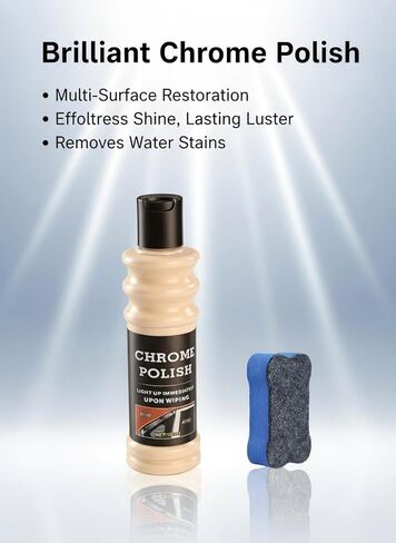 Chrome Cleaner & Scratch Remover Spray, Restores Car Wheels, Golf Clubs - Scratch Repair, Clean & Protect in One Step, All-in-One Clean, Shine & Protect, Easy and Quick Cleaning in Kuwait