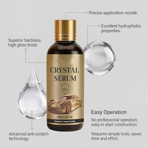 (قطعة واحدة) مصل PTZ Cristal سعة 100 مل - طلاء سيراميك الجرافين المتقدم للسيارات | جرافين 9H، طلاء السيارة ذو التأثير السريع النهائي للطلاء والزجاج والعجلات in Kuwait