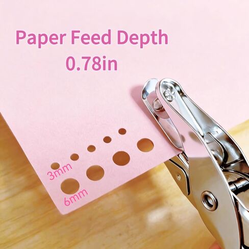 2 PCS Single Hole Punch, 1/4 Inch and 1/8 Inch Hole Puncher with Pink Soft Grip Handle, Handheld Small Circle Paper Punch for Crafts, Scrapbooks, Tags, Tickets in Home Office Classroom in Kuwait