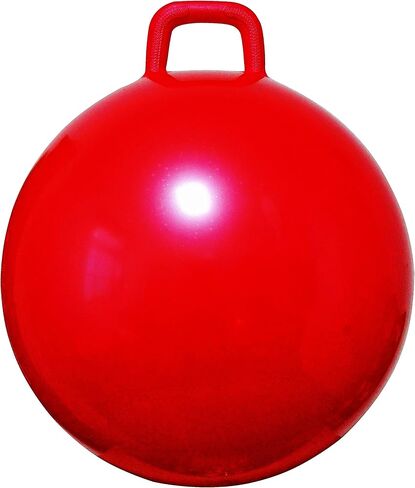 AppleRound Hippity Hoppity Jumping Ball with Pump, Bouncy Ball with Handle, 20in/50cm Diameter for Age 7-10, Kangaroo Bouncer, Space Hopper with Handle for Children, Plain Color (Red) in Kuwait