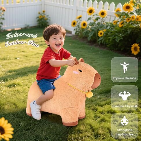 ألعاب SuzziPals النطاطة كابيبارا هوبر، لعبة ركوب قابلة للنفخ مع غطاء قطيفة، حيوانات نطاطة داخلية وخارجية للأطفال الصغار والبالغين، هدايا كابيبارا المحشوة للأطفال الصغار in Kuwait