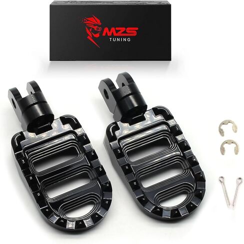 MZS Motorcycle Front Foot Pegs, Roating Rider Footpegs MX Serrated Wide Pedal Accessories Black CNC Compatible with GSX-8S GSX8S GSX-S1000 GSX-S1000F GSXS1000 GSX-S750 GSXS750 SV650 SV650X KATANA in Kuwait