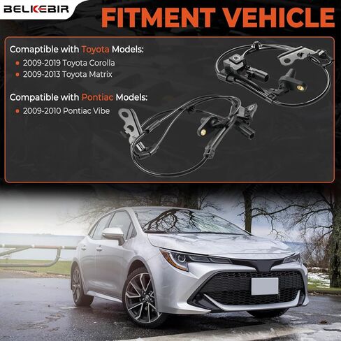 2PCS Front ABS Wheel Speed Sensor Left & Right Compatible with 2009-2019 Toyota Corolla, 2009-2013 Toyota Matrix, 2009-2010 Pontiac Vibe Driver & Passenger Side ABS Sensor Replace ALS2315, ALS2316 in Kuwait