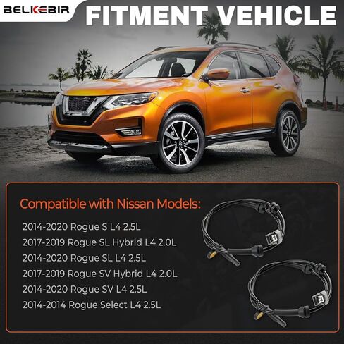 قطعتان من مستشعر سرعة العجلات الأمامية ABS لليسار واليمين متوافق مع 2014-2020 Nissan Rogue، 2014 Nissan Rogue Select للسائق والراكب، استبدال مستشعر ABS ALS2526، 2ABS3009، 47910-4BA0A، 47910-4CL0A in Kuwait