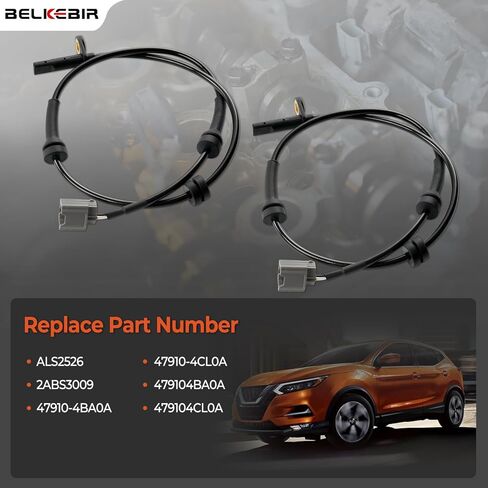 قطعتان من مستشعر سرعة العجلات الأمامية ABS لليسار واليمين متوافق مع 2014-2020 Nissan Rogue، 2014 Nissan Rogue Select للسائق والراكب، استبدال مستشعر ABS ALS2526، 2ABS3009، 47910-4BA0A، 47910-4CL0A in Kuwait