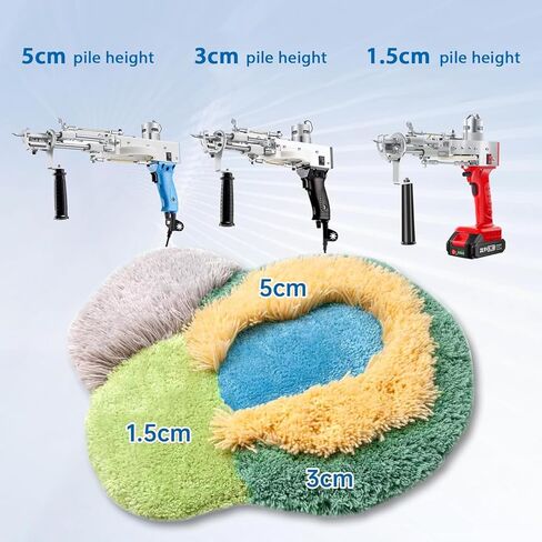 BESGEER Carpet Tufting Gun Starter Kit, Long Pile Rug-Maker-Machine,2 in 1-Cut-Loop-Tufting-Gun, Electric-Rug-Making-Kit for Beginners (Blue 5cm Pile) in Kuwait