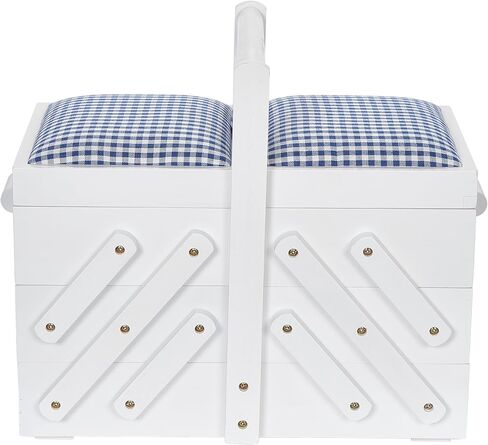 Prym Sewing Box Wood M White with Fabric in Kuwait