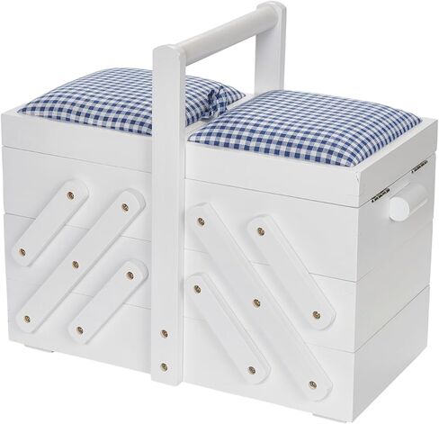 Prym Sewing Box Wood M White with Fabric in Kuwait