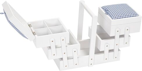 Prym Sewing Box Wood M White with Fabric in Kuwait