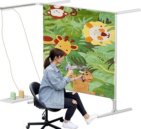 54 inch Rug Tufting Frame Kit, Aluminum Metal Frame,Primary Tufting Cloth, Adjustable Rug Tufting Frame for for Machine Embroidery, Sewing, Tapestry Making and Tufting Beginners in Kuwait