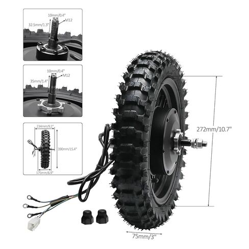 48V 800W Brushless Rear Hub Motor Wheel with Solid 2.50-10 Tire, Sine Wave Controller, LCD Display, Throttle & Disc Brake Kit for Go-Kart, Dirt Bike, Mini Bike, Motorcycle in Kuwait