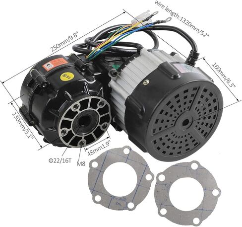 عجلات Go Kart مقاس 8 بوصات 18x9.50-8 ومجموعة محور تفاضلي خلفي 40 بوصة، محرك بدون فرش بقوة 48 فولت 1000 وات مع وحدة تحكم ومقياس ودواسة وفرامل لمركبة ATV UTV Drift Trike Quad Buggy 4 Wheeler in Kuwait