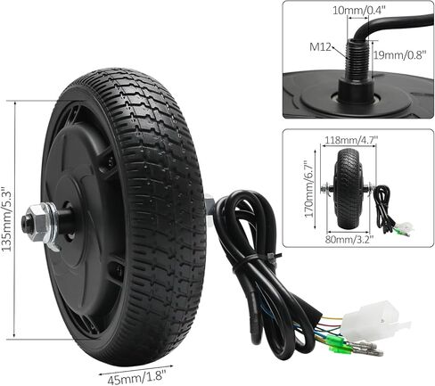 طقم عجلات محرك محوري بدون فرشاة 24 فولت 250 وات - إطار صلب مقاس 6.5 بوصة، وخانق LCD، ووحدة تحكم بموجة جيبية، ورافعة فرامل وكابل لعربة Go Kart ذاتية الصنع، ودراجة صغيرة، وعربة، وعربة مزودة بمحرك in Kuwait