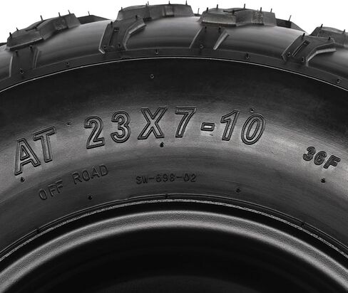 مجموعة عجلات 23x7-10 للطرق الوعرة ATV UTV Go Kart مع إطار مقاس 10 بوصة، وأنبوب داخلي وحافة، 4PR للخدمة الشاقة 24 رطل لكل بوصة مربعة، جزازة العشب، عربات التي تجرها الدواب، رباعية، دراجة صغيرة متوافقة in Kuwait