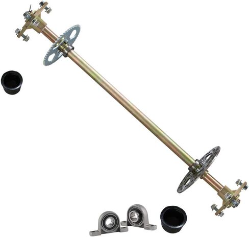 29" Rear Axle Assembly with 4.10-6 Wheels, Hub, Sprocket & Disc Brake Kit for DIY Go-Karts, ATVs, Quads, Trikes, and Mini Bikes – Complete Live Axle Set in Kuwait