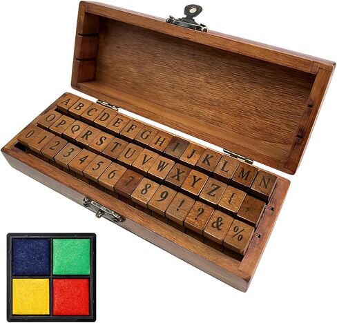 42 Pcs Premium Letter Stamps, Wooden Alphabet Rubber Stamps Set with Numbers and Symbols, Perfect for DIY Crafting, Scrapbooking Supplies, Card Making, Creative Projects, and Personalized Gift Ideas in Kuwait