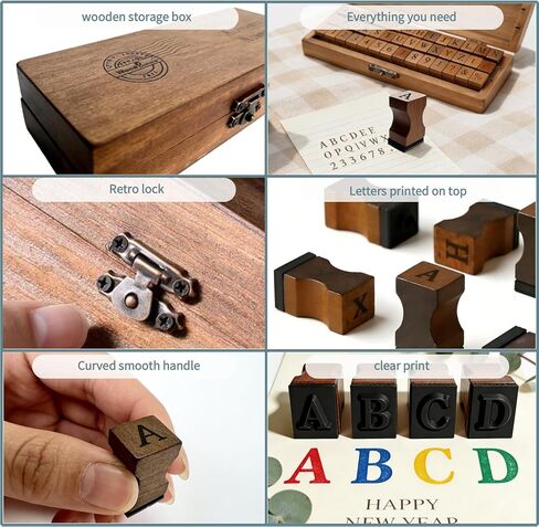 42 Pcs Premium Letter Stamps, Wooden Alphabet Rubber Stamps Set with Numbers and Symbols, Perfect for DIY Crafting, Scrapbooking Supplies, Card Making, Creative Projects, and Personalized Gift Ideas in Kuwait