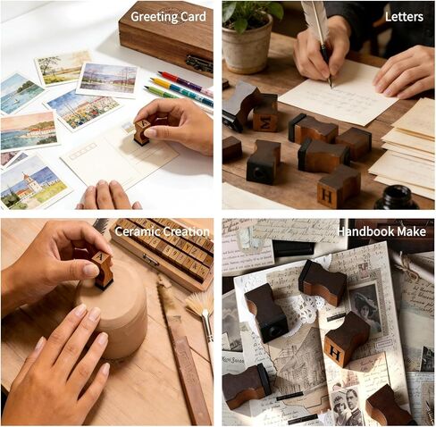 42 Pcs Premium Letter Stamps, Wooden Alphabet Rubber Stamps Set with Numbers and Symbols, Perfect for DIY Crafting, Scrapbooking Supplies, Card Making, Creative Projects, and Personalized Gift Ideas in Kuwait