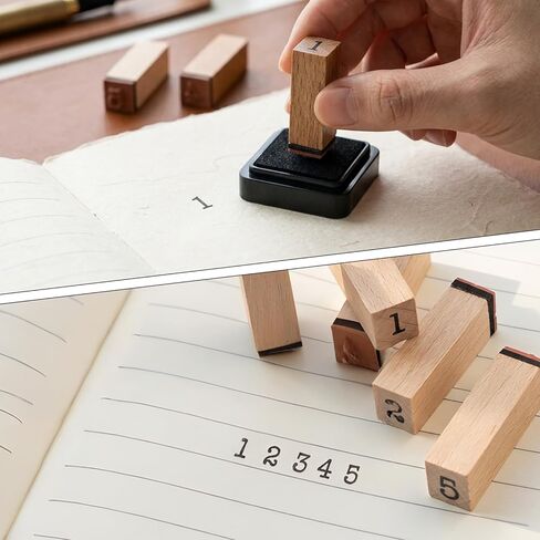 36 Pcs Alphabet Number Stamps - Wooden Rubber Vintage Design with Storage Box, Clear Printing for DIY Craft Scrapbooking Card Making in Kuwait