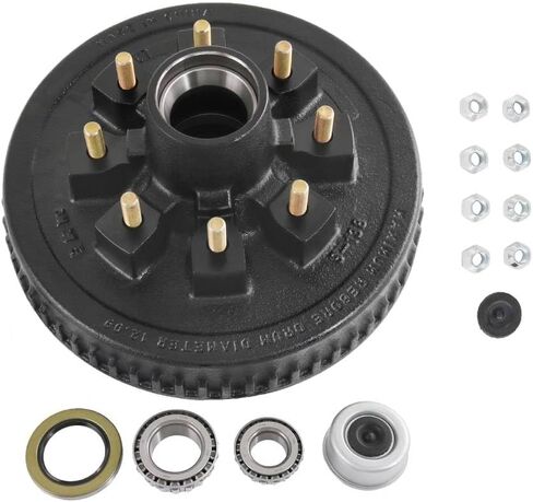 Trailer Axle Electric Brake Kit 5 on 4.5" Bolt Circle, 10" x 2-1/4" Self-Adjusting Brake Drum Assembly for 3500 lb Axles, Compatible with Hub Kit for Dexter RVs in Kuwait