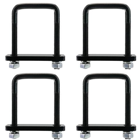 4 Pack Square U-Bolt for Trailer- Fits 3.0 Inch Wide Leaf Springs, Galvanized Steel Clamp Set, Secure Fit for Truck, Boat and Trailers, Black in Saudi Arabia