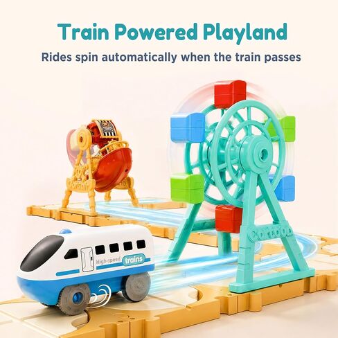 iPlay، iLearn 125 قطعة ألعاب لغز مسار السباق للأطفال من سن 3 إلى 5 سنوات، مجموعة لعب مسار السيارة اللغز للأطفال الصغار مع قطار كهربائي، لعبة تجميع العلوم والتكنولوجيا والهندسة والرياضيات، هدايا عيد ميلاد رائعة 4 6 7 8 سنوات صبي فتاة in Kuwait