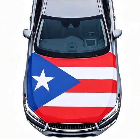 1 Pack Puerto Rico Flag Car Hood Cover 250th Anniversary Weatherproof Car Cover with Adjustable Elastic Straps 63 x 47 Inch Universal Fit Engine Shield for Trucks Suvs All Seasons Outdoor in Saudi Arabia