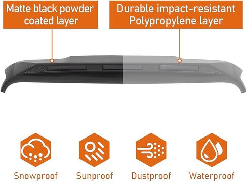 Hooke Road JL JT Hood Protector Bug Deflector Stone Guard with Amber Lights for 2018-2024 Jeep Wrangler JL & Gladiator JT Base Hood Models Only (Not for 2025+ Vehicle) in Kuwait