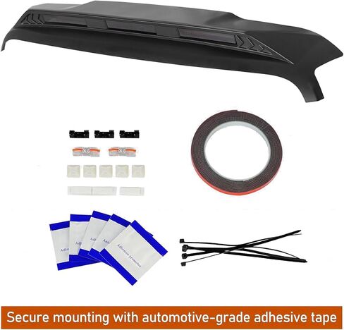 Hooke Road JL JT Hood Protector Bug Deflector Stone Guard with Amber Lights for 2018-2024 Jeep Wrangler JL & Gladiator JT Base Hood Models Only (Not for 2025+ Vehicle) in Kuwait