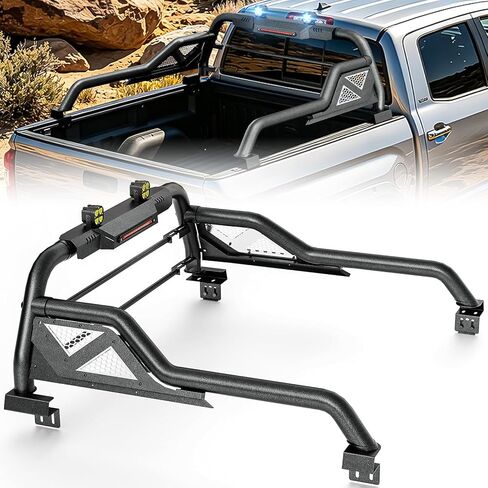 YZONA Sport Roll Bar لشاحنات الالتقاط، حامل مطاردة للسرير مقاس 53.4"-60" قابل للتعديل مع مصابيح LED متوافقة مع المصارع، كولورادو، كانيون، فرونتير، رينجر، ريدجلاين، تاكوما in Kuwait