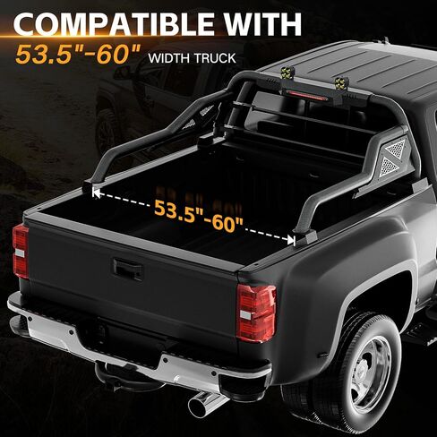 YZONA Sport Roll Bar لشاحنات الالتقاط، حامل مطاردة للسرير مقاس 53.4"-60" قابل للتعديل مع مصابيح LED متوافقة مع المصارع، كولورادو، كانيون، فرونتير، رينجر، ريدجلاين، تاكوما in Kuwait