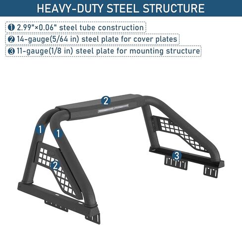 Hooke Road 22.1" High Roll Bar with LED Brake Lights for Full-Size Pickup Truck, F-150, Silverado 1500, Sierra 1500, Ram 1500, Tundra, Gladiator JT in Kuwait