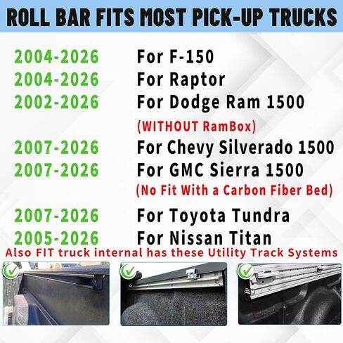 Adjustable Truck Roll Bar for Full Size Pickup Truck, Roll Bar for Truck Sport Bar Chase Rack with Brake Lights Compatible with Ford F-Series, Silverado, Sierra, Ram, Titan XD, Tundra in Kuwait