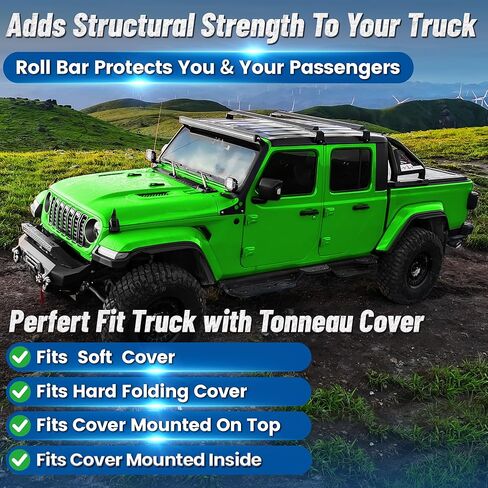 Adjustable Truck Roll Bar for Full Size Pickup Truck, Roll Bar for Truck Sport Bar Chase Rack with Brake Lights Compatible with Ford F-Series, Silverado, Sierra, Ram, Titan XD, Tundra in Kuwait